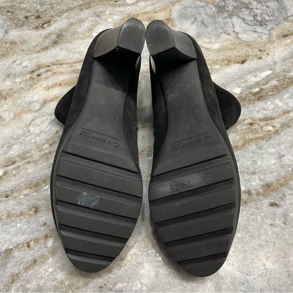 LA CANADIENNE Waterproof Suede Heeled Bootie Black Size 8.5 - Picture 10 of 11